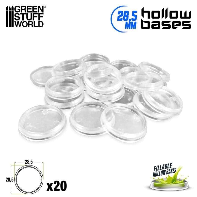 Greenstuff World Hobby GSW - Transparent Hollow Plastic Bases - Round 28.5mm (20)