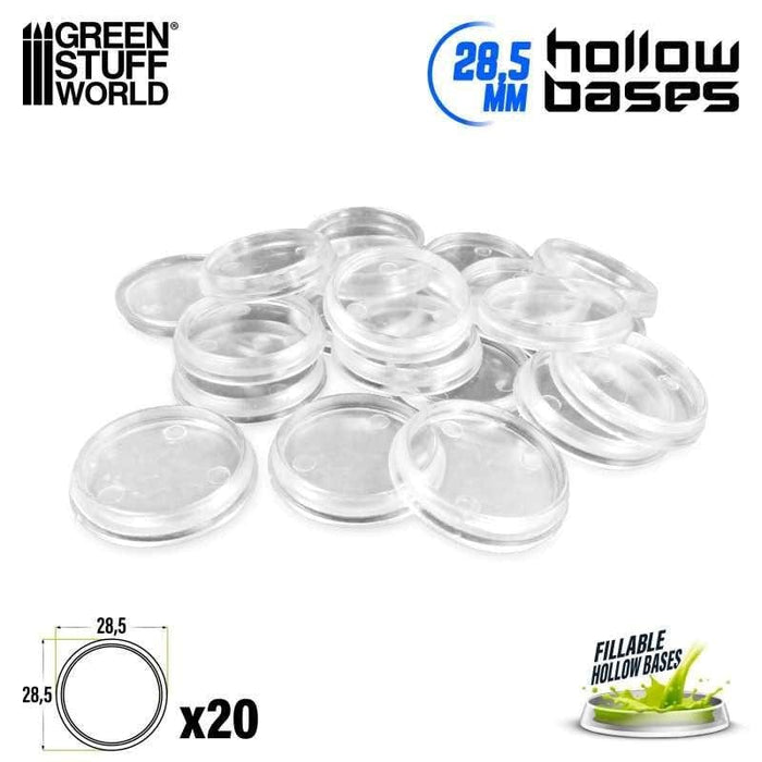 GSW - Transparent Hollow Plastic Bases - Round 28.5mm (20)