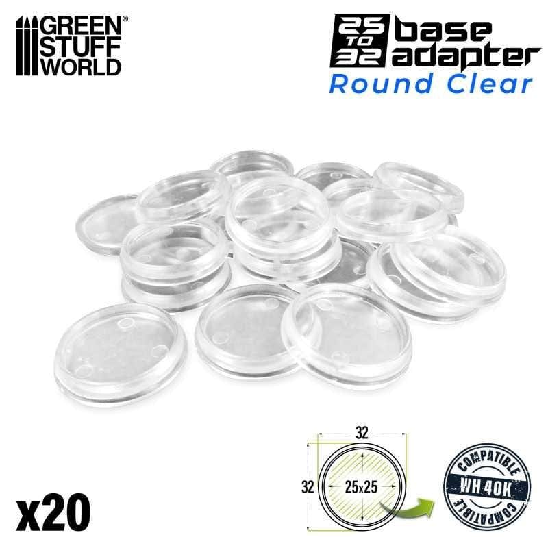 Greenstuff World Hobby GSW - Transparent Hollow Plastic Bases - Round 32mm (20)