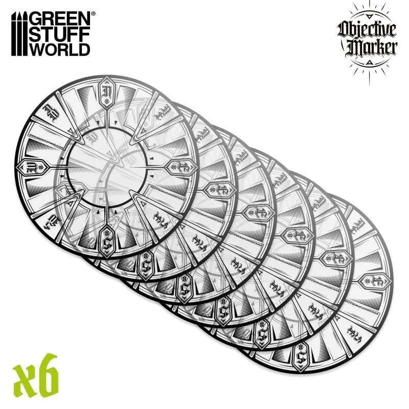 Greenstuff World Miniatures GSW - Clear Objective Marker (6) - Kill Team Compatible