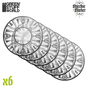 Greenstuff World Miniatures GSW - Clear Objective Marker (6) - Kill Team Compatible