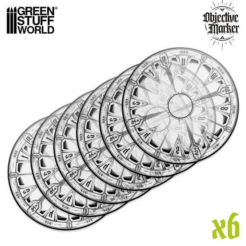 Greenstuff World Miniatures GSW - Clear Objective Marker (6) - Warhammer 40k Compatible