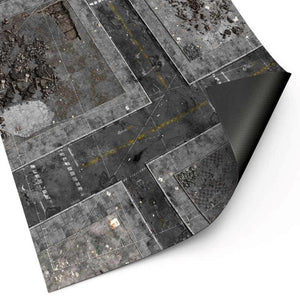 Greenstuff World Miniatures GSW - Neoprene Mat - 44x60 - Ground Zero District With Deployment Lines