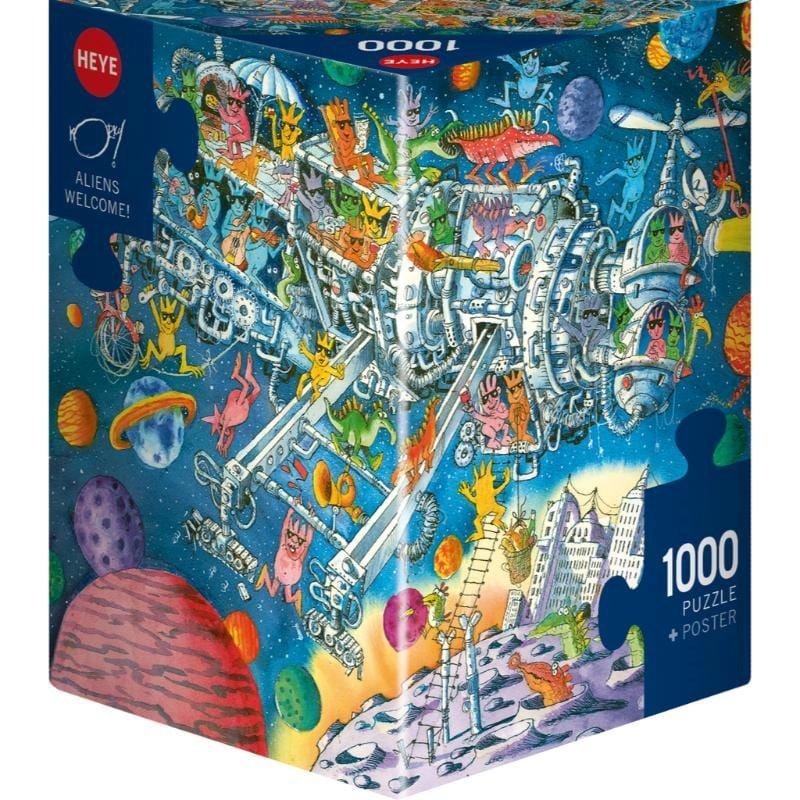 Heye Jigsaws Aliens Welcome (1000pc Triangle Box) Heye