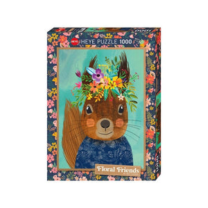 Heye Jigsaws Floral Friends - Squirrel (1000pc) Heye