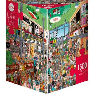 Heye Jigsaws Record Store (1500pc Triangle Box) Heye