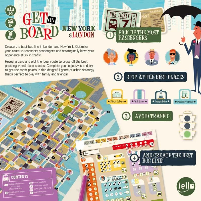 Iello Board & Card Games Get on Board - New York & London - Board Game