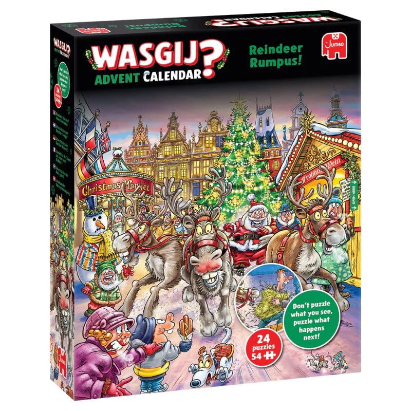Jumbo Jigsaws Wasgij? Christmas Advent Calendar Puzzle 2 - Reindeer Rumpus (1000pc)
