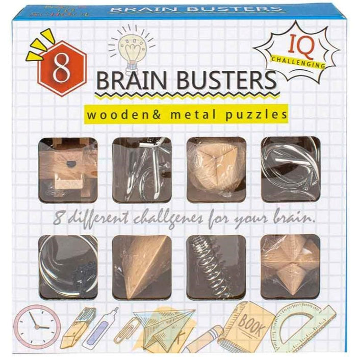 Wooden And Metal Puzzles - 8 Models (IQ Collection)