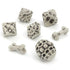 LYNX Dice Dice - Skull & Bone 7 Polyhedrals - Cleaned Bone White