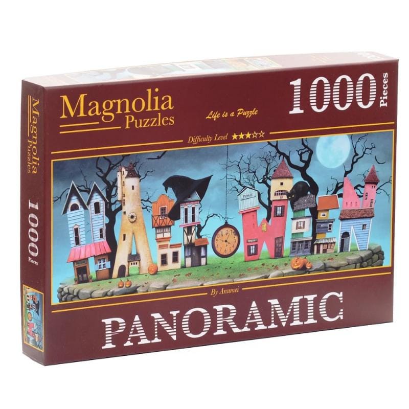 Magnolia Jigsaws Halloween Town Panoramic Puzzle (1000pc)