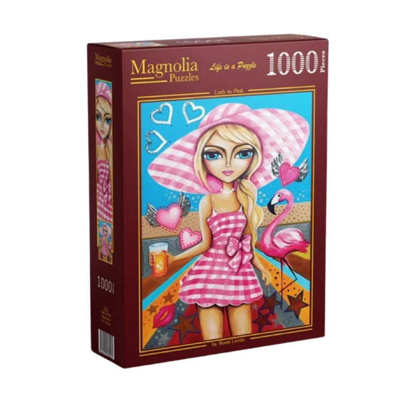 Magnolia Jigsaws Lady in Pink Puzzle - Romi Lerda (1000pc)