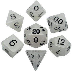 Metallic Dice Games Dice Dice - Acrylic Polyhedral - Glow in the Dark Clear