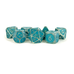 Metallic Dice Games Dice Dice - Acrylic Polyhedral - Ice/Blue Enamel (MDG)