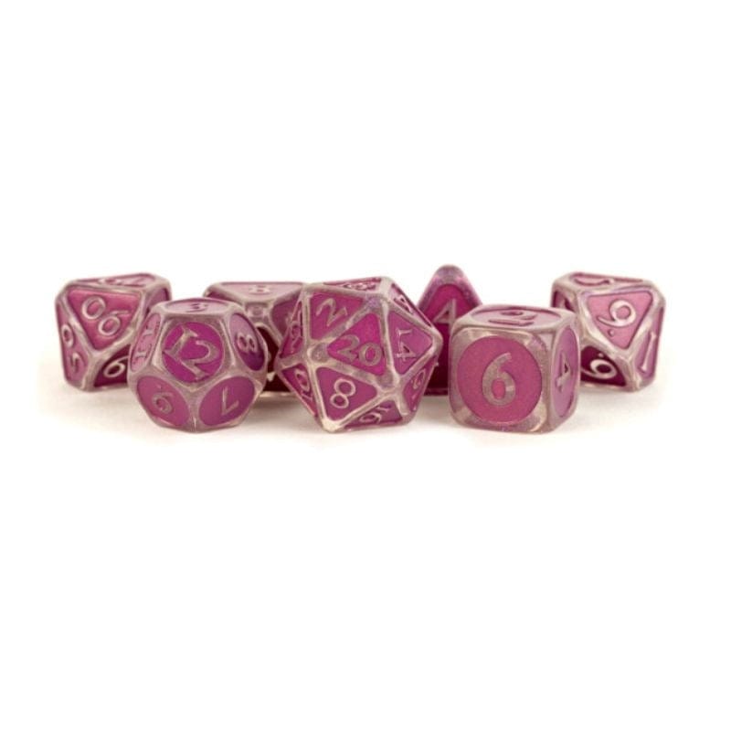 Metallic Dice Games Dice Dice - Acrylic Polyhedral - Ice/Purple Enamel (MDG)