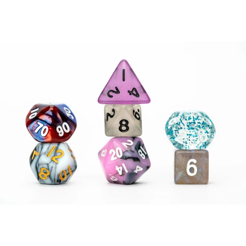Metallic Dice Games Dice Dice - Mini Resin Polyhedrals - Misfit Dice (2 Sets) (Blind Bag)