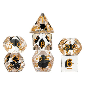 Metallic Dice Games Dice Dice - Resin Polyhedral - Crow Dice (MDG)