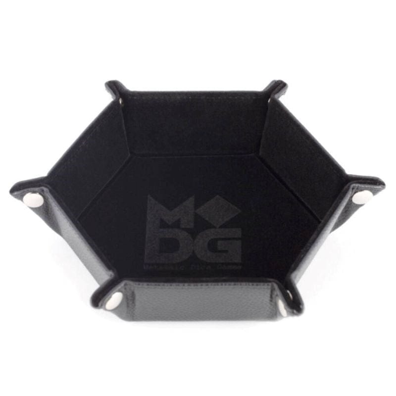Metallic Dice Games Dice Velvet Dice Tray - Hexagon Black (MDG)