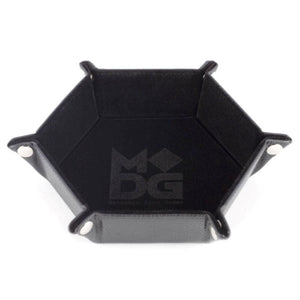 Metallic Dice Games Dice Velvet Dice Tray - Hexagon Black (MDG)