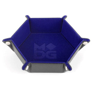 Metallic Dice Games Dice Velvet Dice Tray - Hexagon Blue (MDG)