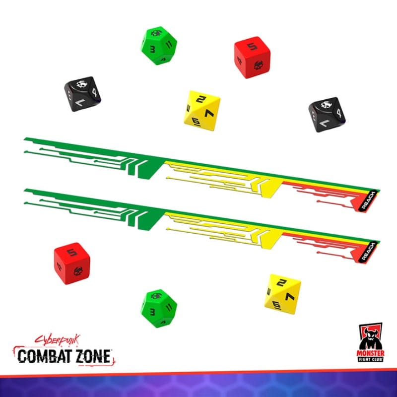 Monster Fight Club Miniatures Cyberpunk RED - Combat Zone - [RE]action Dice & Limiter