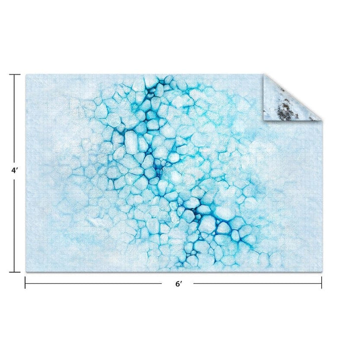 Monster Fight Club Terrain - 6x4 Adventure Mat - Ice Floe / Frozen Tundra