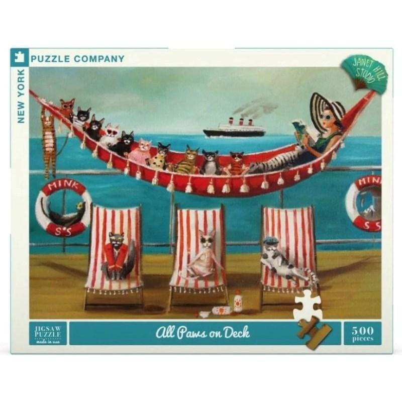 New York Puzzle Company Jigsaws All Paws on Deck - The New Yorker (500pc) New York Puzzle Company