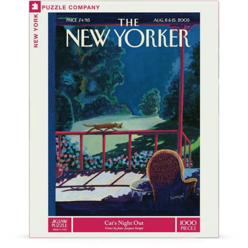 New York Puzzle Company Jigsaws Cats Night Out Puzzle - The New Yorker (1000pc) New York Puzzle Company