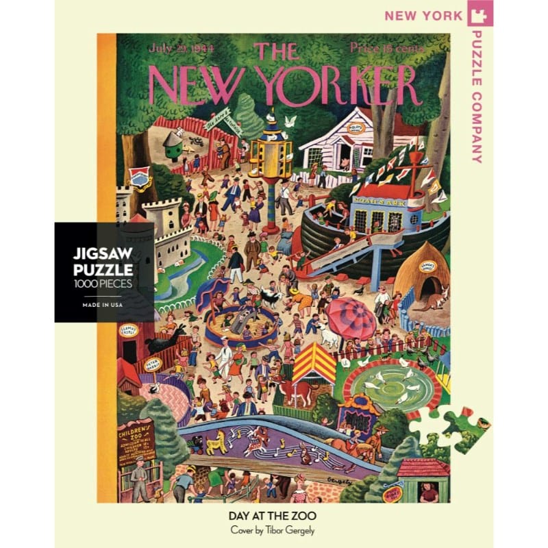 New York Puzzle Company Jigsaws Day at the Zoo - The New Yorker (1000pc) New York Puzzle Company