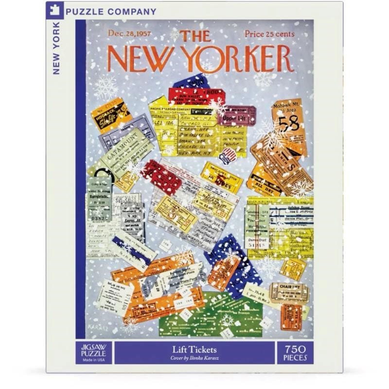 New York Puzzle Company Jigsaws Lift Tickets Puzzle - The New Yorker (750pc) New York Puzzle Company