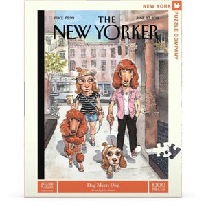 New York Puzzle Company Jigsaws Puzzle Dog Meets Dog - The New Yorker (1000pc) New York Puzzle Company