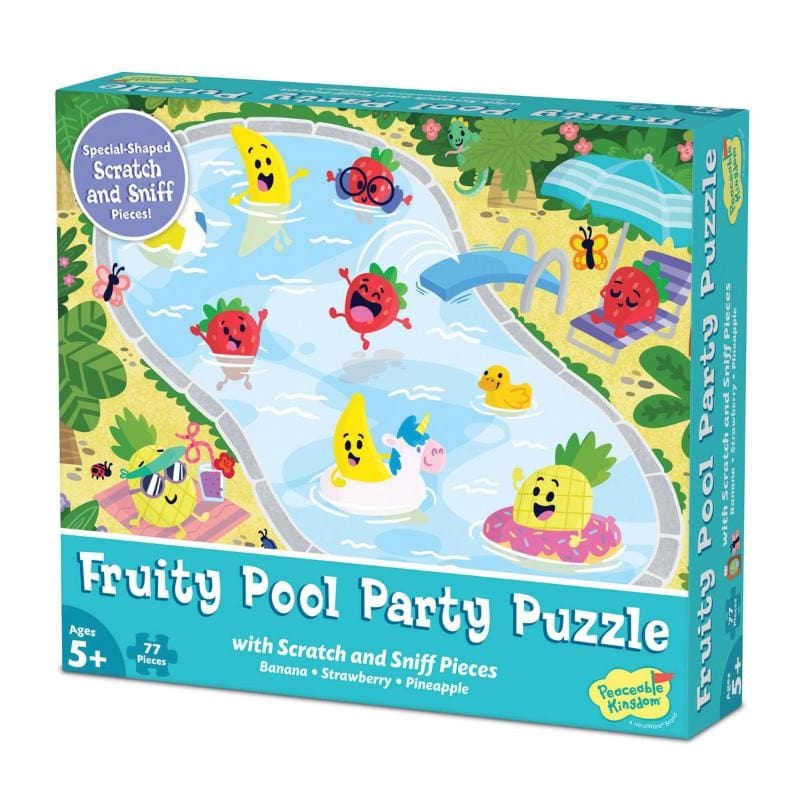 Peaceable Kingdom Jigsaws Peaceable Kingdom Scratch & Sniff Puzzle - Fruity Pool Party (77pc)