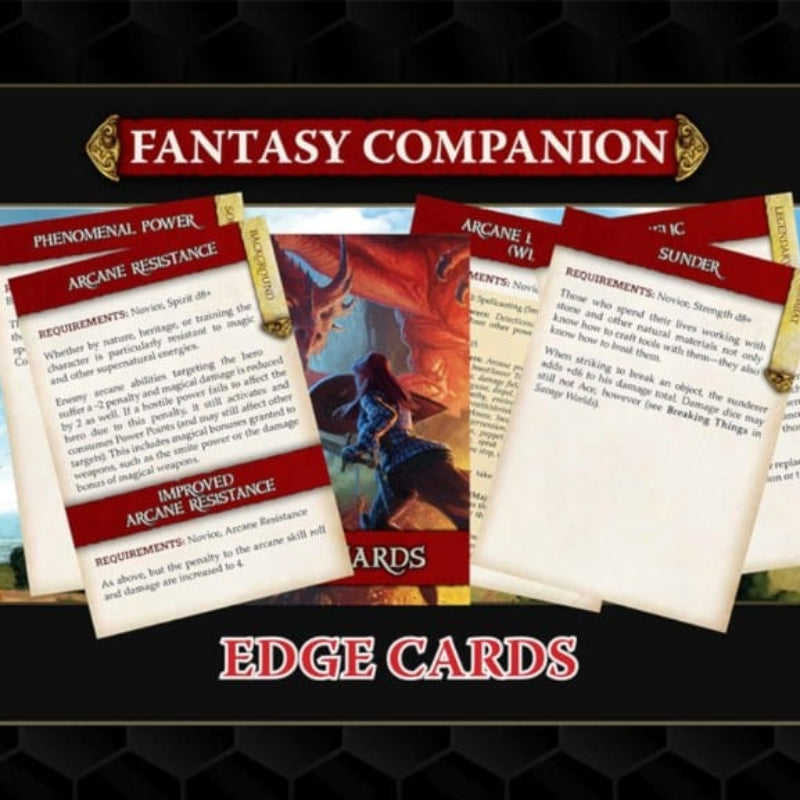 Pinnacle Entertainment Roleplaying Games Fantasy Companion - Edge Cards - Savage Worlds Adventure Edition