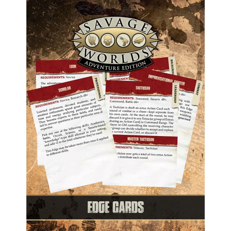 Pinnacle Entertainment Roleplaying Games Savage Worlds Adventure Edition - Edge Cards