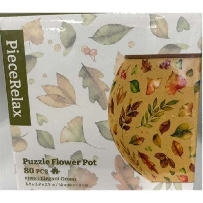 3D Puzzle - 80pc Flowerpot (Elegant Green)