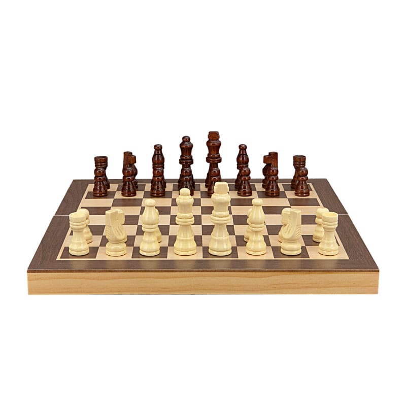 Puzzles and Games Specialists Classic Games Chess Set - Folding Wood Board 30cm