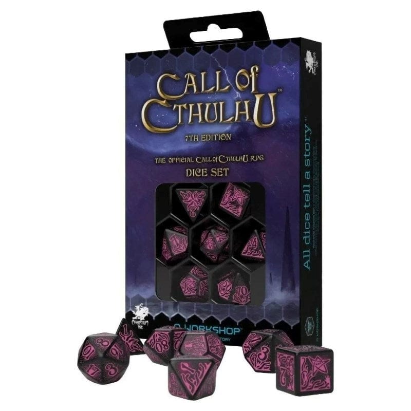 Q-Workshop Dice Q Workshop - Call Of Cthulhu Black And Magenta Dice Set 7