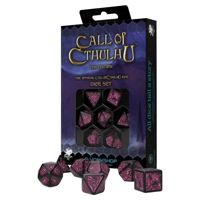 Q Workshop - Call Of Cthulhu Black And Magenta Dice Set 7