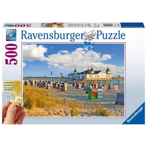 Ravensburger Jigsaws Beach Chairs In Ahlbeck (500pc Large Format Ravensburger