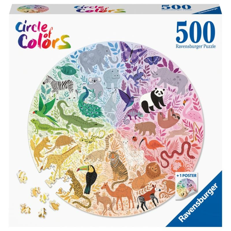 Ravensburger Jigsaws Circle of Colours - Animals  (500pc) Ravensburger