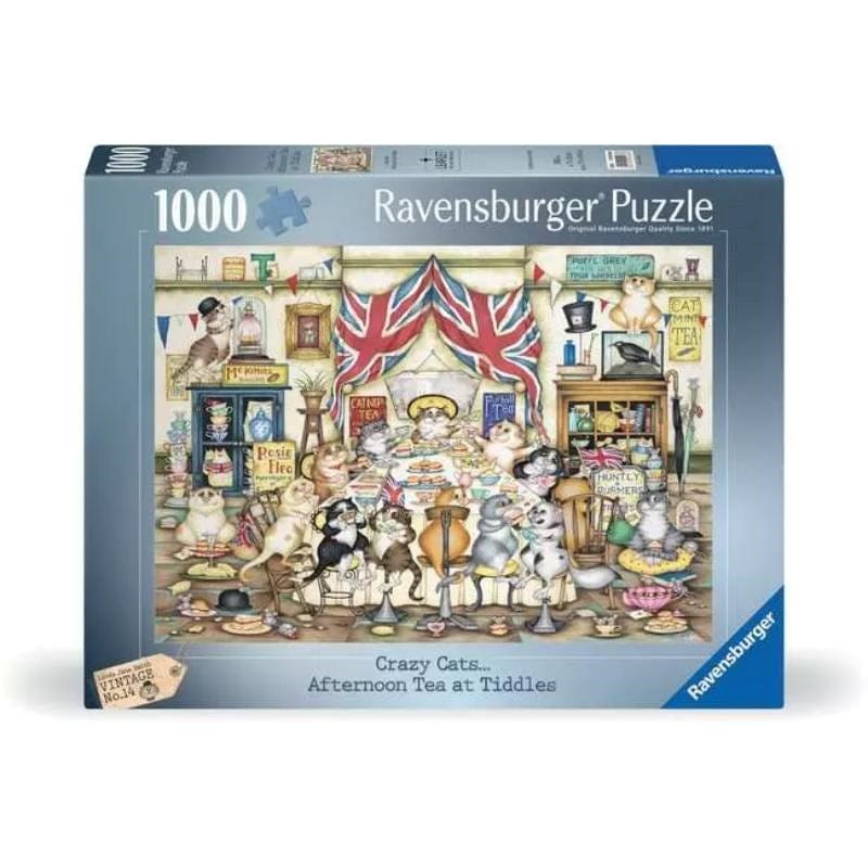 Ravensburger Jigsaws Crazy Cats Afternoon Tea Tiddles (1000pc) Ravensburger
