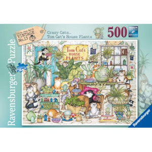 Ravensburger Jigsaws Crazy Cats Tom Cat's House Plants (500pc) Ravensburger