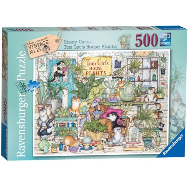 Ravensburger Jigsaws Crazy Cats? Tom Cats House Plants (500pc) Ravensburger