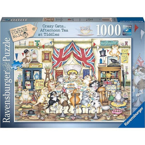 Ravensburger Jigsaws Crazycats Afternoon Tea Tiddles (1000pc) Ravensburger