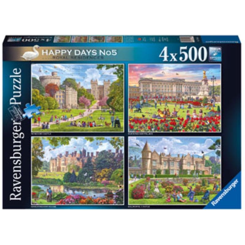 Ravensburger Jigsaws Happy Days No. 5 Royal Residences (4x500pc) Ravensburger
