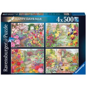 Ravensburger Jigsaws Happy Days No4 Glorious Gardens (4x500pc) Ravensburger