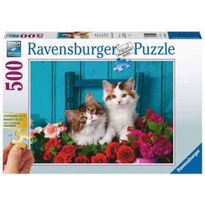 Ravensburger Jigsaws Kittens And Roses (500pc) Ravensburger