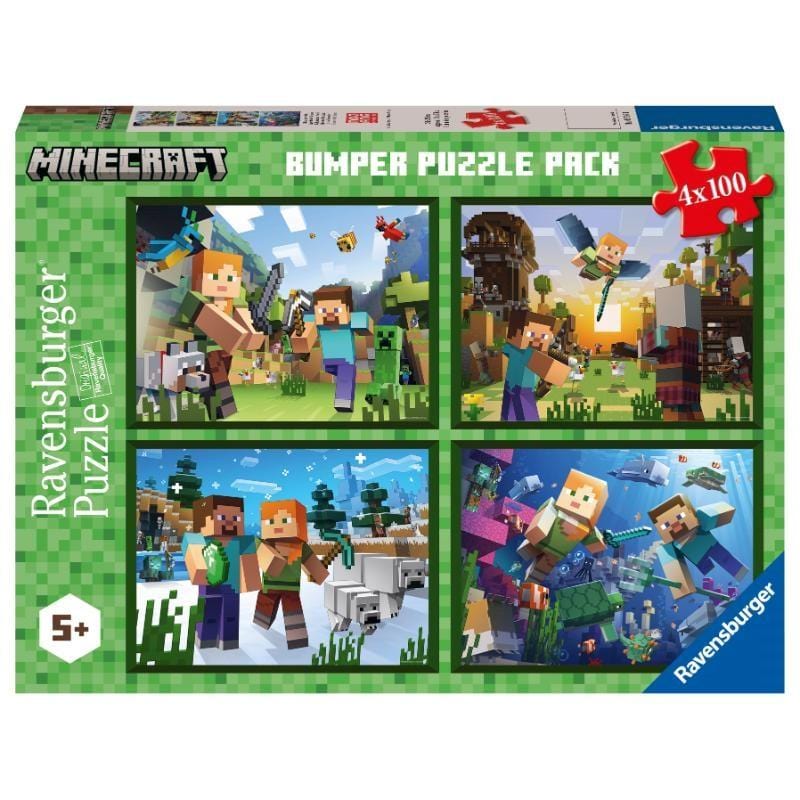 Ravensburger Jigsaws Minecraft Bumper Pack (4x100pc) Ravensburger