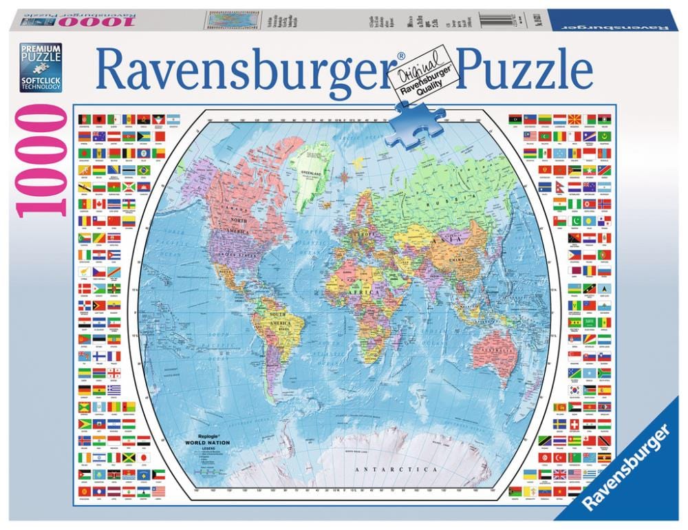 Ravensburger Jigsaws Political World Map New (1000pc) Ravensburger