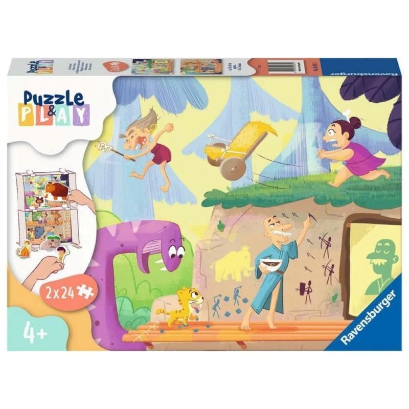 Ravensburger Jigsaws Puzzle & Play Cavemen (2x24pc) Ravensburger